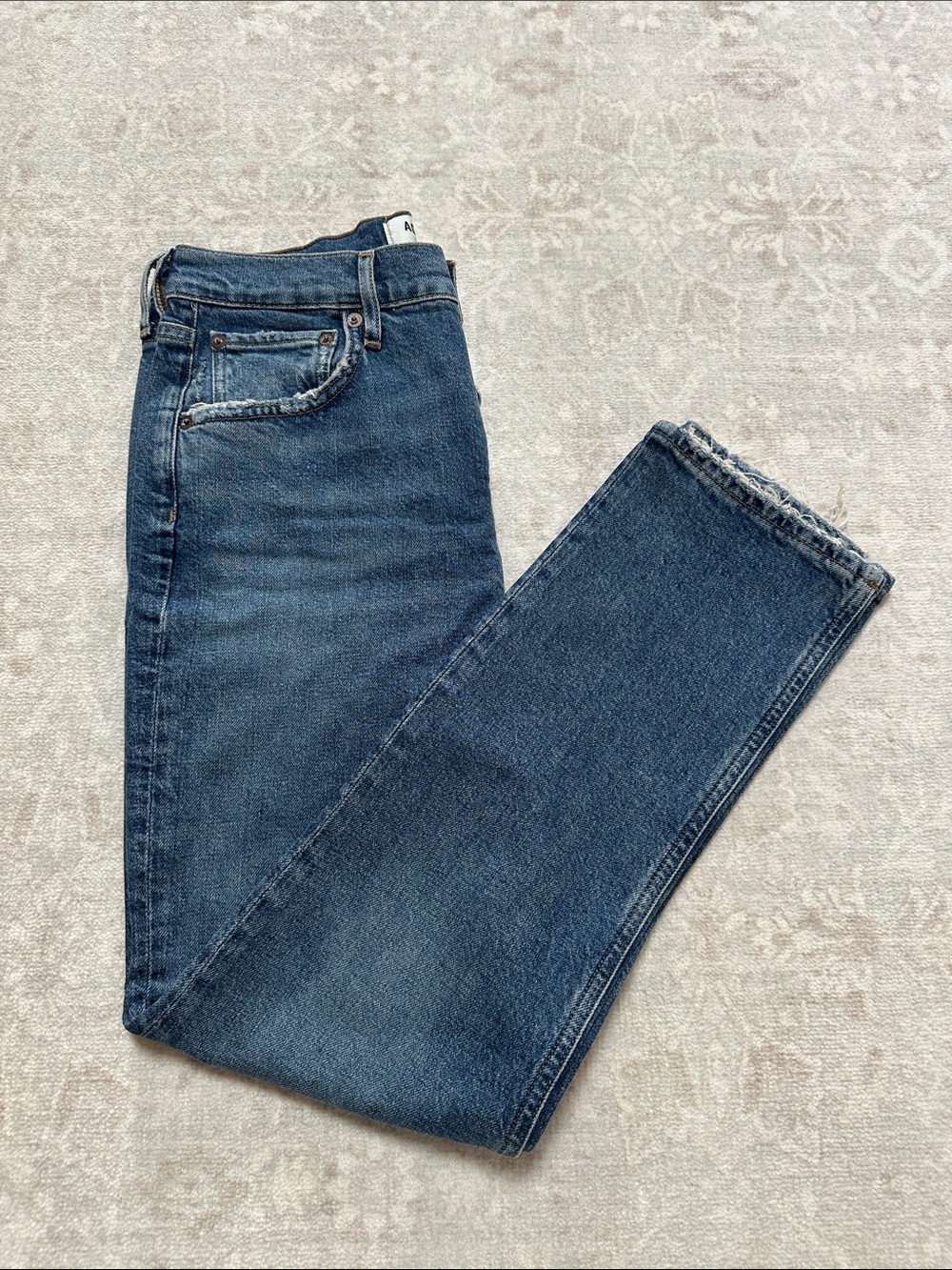 AGOLDE Riley High Rise Straight Crop Jeans